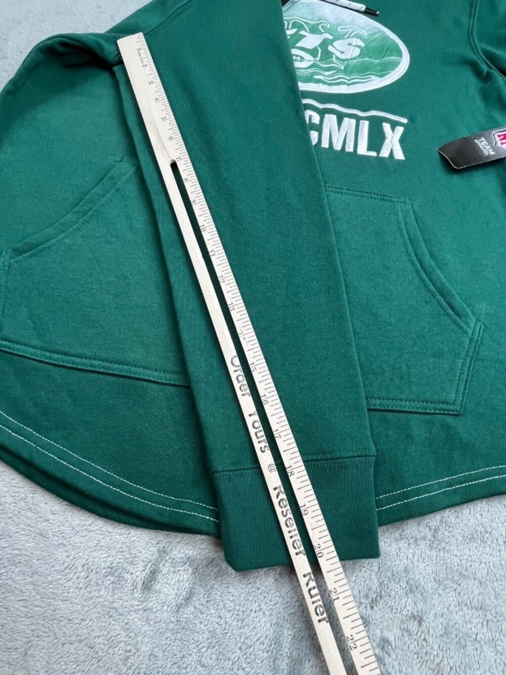 New York Jets Hoodie Men Medium Green NFL Team Apparel MCMLX Pullover Sweatshirt - Picture 7 of 9